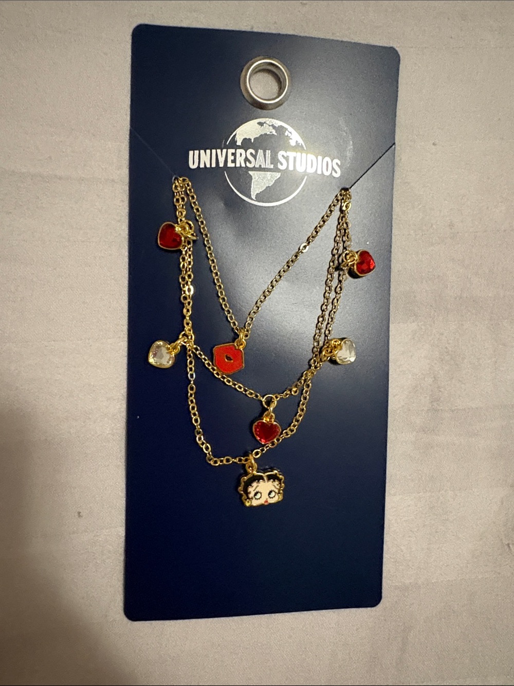 Universal Studios Betty Boop Charm Necklace Set, BNWT